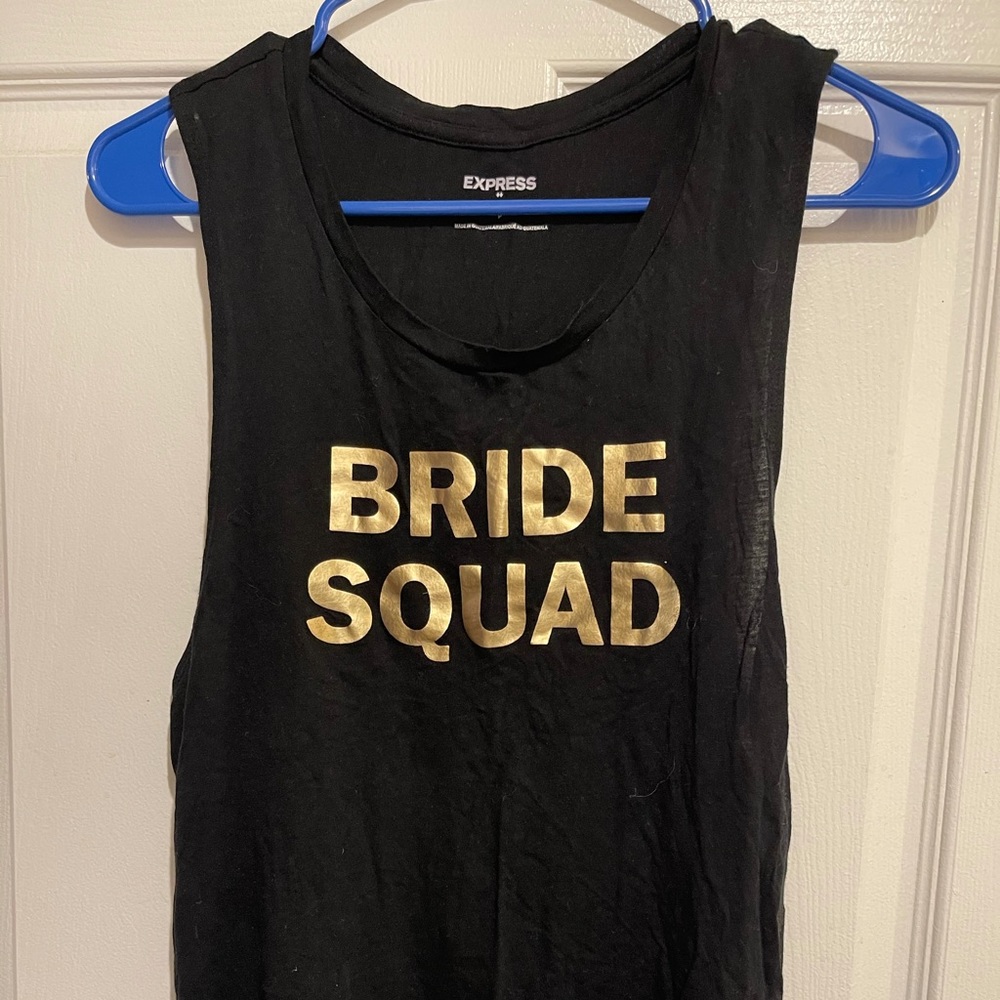 Bride Squad shirt black and gold like new